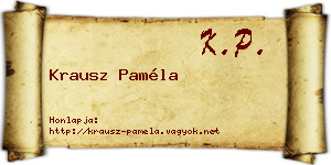 Krausz Paméla névjegykártya